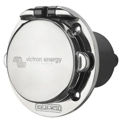 Power Inlet stainless with cover 16A/250Vac (2p/3w)