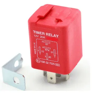 Relay 24v 10A 5-pin kveikir eftir 4 sek